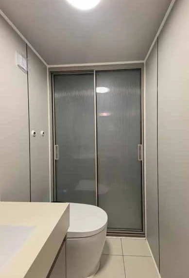 Reeded-glass shower sliding door, configuration option BA-DOOR-S