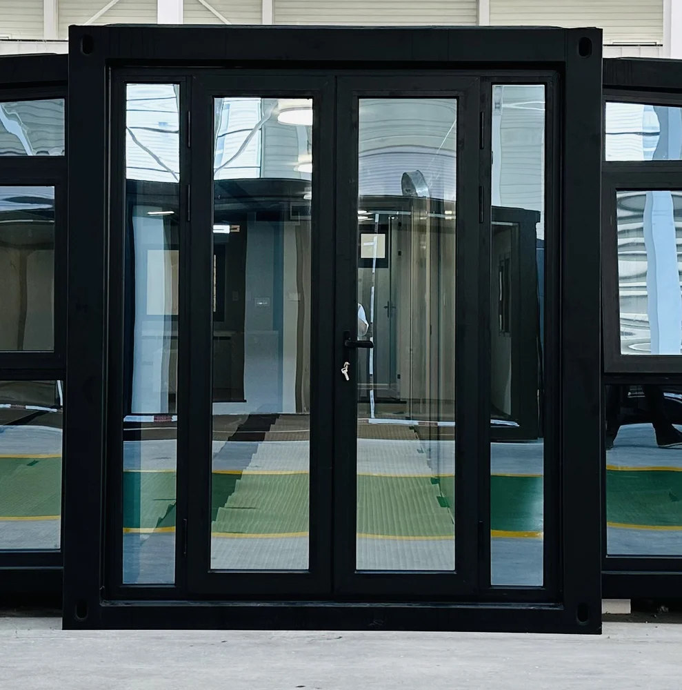 Double hinged + sidelights entrance door reference, ED-T02